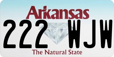 AR license plate 222WJW