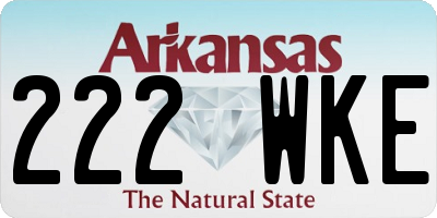 AR license plate 222WKE