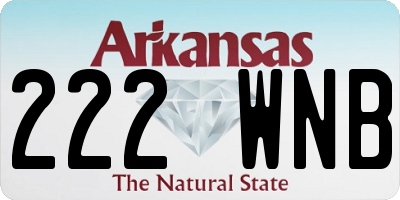 AR license plate 222WNB