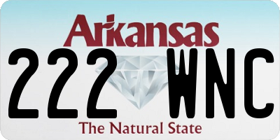 AR license plate 222WNC