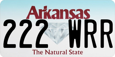 AR license plate 222WRR