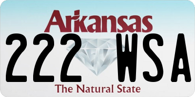 AR license plate 222WSA