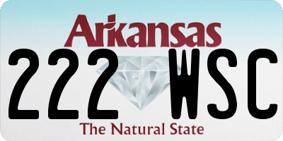 AR license plate 222WSC