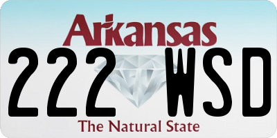 AR license plate 222WSD