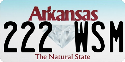 AR license plate 222WSM