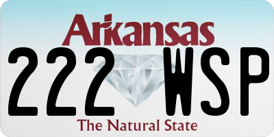 AR license plate 222WSP