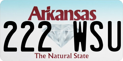 AR license plate 222WSU