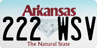 AR license plate 222WSV