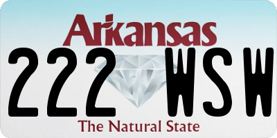 AR license plate 222WSW