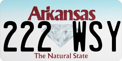 AR license plate 222WSY