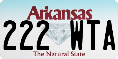 AR license plate 222WTA