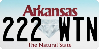 AR license plate 222WTN