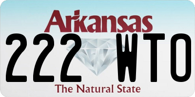 AR license plate 222WTO