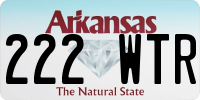 AR license plate 222WTR
