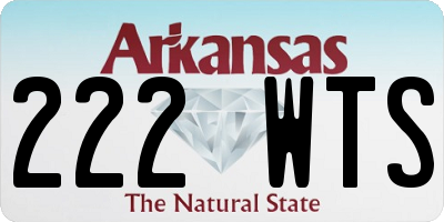 AR license plate 222WTS