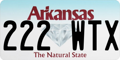 AR license plate 222WTX