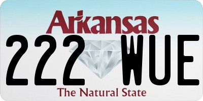 AR license plate 222WUE