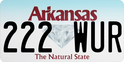 AR license plate 222WUR