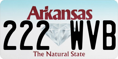 AR license plate 222WVB