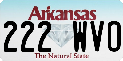 AR license plate 222WVO
