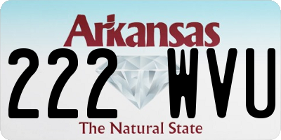 AR license plate 222WVU
