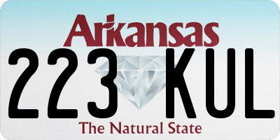 AR license plate 223KUL