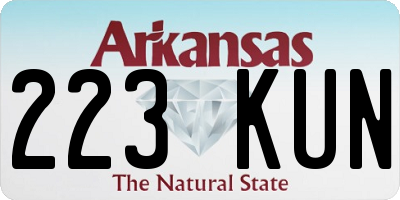 AR license plate 223KUN