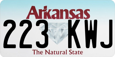 AR license plate 223KWJ