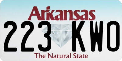 AR license plate 223KWO