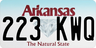 AR license plate 223KWQ