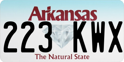 AR license plate 223KWX