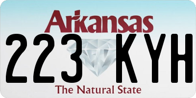 AR license plate 223KYH
