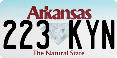 AR license plate 223KYN