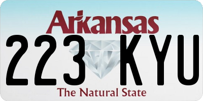 AR license plate 223KYU