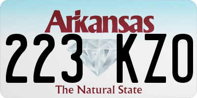 AR license plate 223KZO