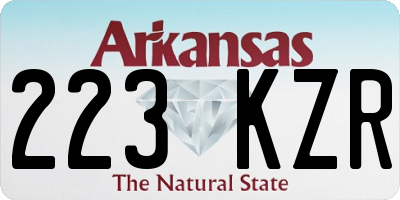 AR license plate 223KZR