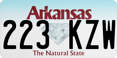 AR license plate 223KZW