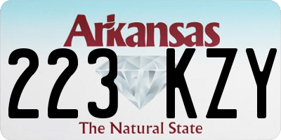 AR license plate 223KZY