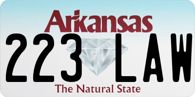 AR license plate 223LAW