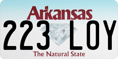 AR license plate 223LOY