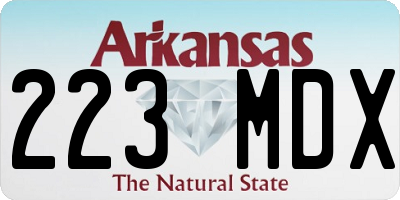 AR license plate 223MDX