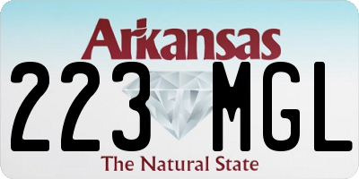 AR license plate 223MGL
