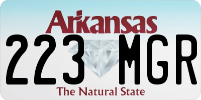 AR license plate 223MGR