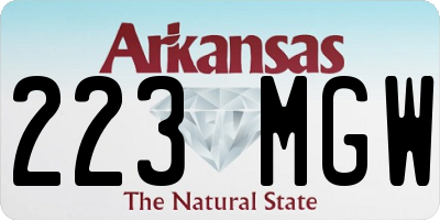 AR license plate 223MGW