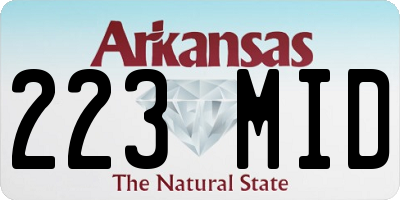 AR license plate 223MID