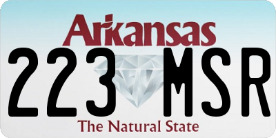 AR license plate 223MSR