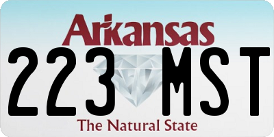 AR license plate 223MST