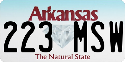 AR license plate 223MSW