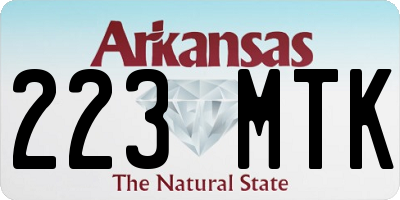 AR license plate 223MTK