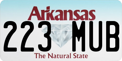 AR license plate 223MUB